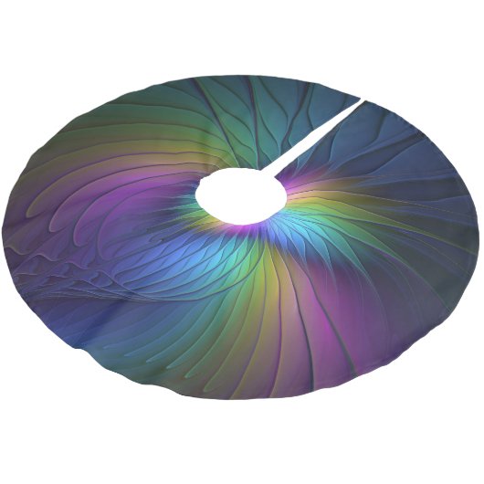 Kleurrijk met blauwe, moderne Abstracte fractale k Kerstboom Rok (Gekanteld)