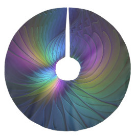 Kleurrijk met blauwe, moderne Abstracte fractale k Kerstboom Rok
