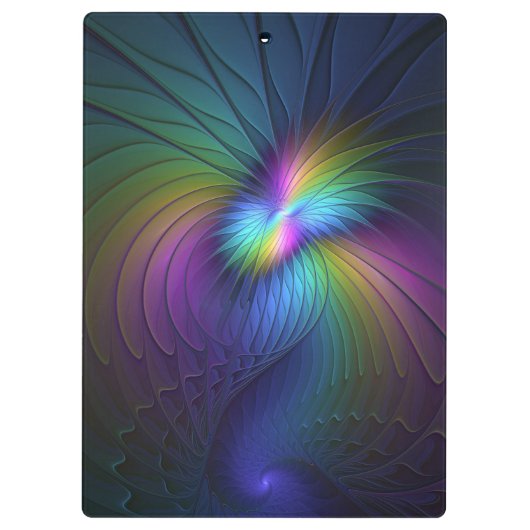 Kleurrijk met blauwe, moderne Abstracte fractale k Klembord (Achterkant)