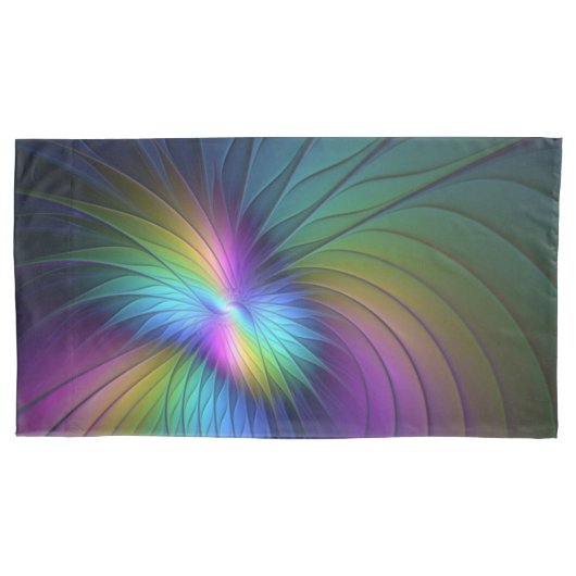 Kleurrijk met blauwe, moderne Abstracte fractale k Kussensloop (Voorkant-Links)