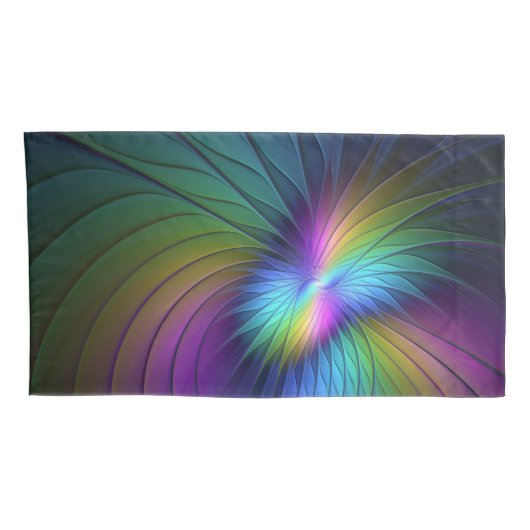 Kleurrijk met blauwe, moderne Abstracte fractale k Kussensloop (Achterkant-Rechts)