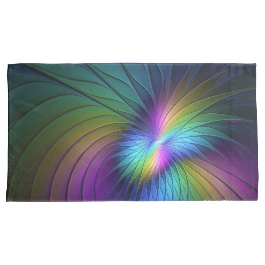 Kleurrijk met blauwe, moderne Abstracte fractale k Kussensloop (Voorkant-Rechts)