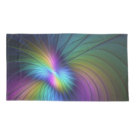 Kleurrijk met blauwe, moderne Abstracte fractale k Kussensloop (Achterkant-Links)