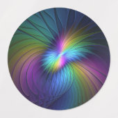 Kleurrijk met blauwe, moderne Abstracte fractale k Labels (Design 2)