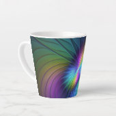 Kleurrijk met blauwe, moderne Abstracte fractale k Latte Mok (Linkerhoek)