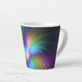 Kleurrijk met blauwe, moderne Abstracte fractale k Latte Mok (Rechterhoek)