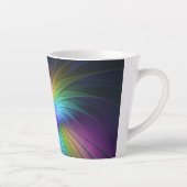 Kleurrijk met blauwe, moderne Abstracte fractale k Latte Mok (Rechts)