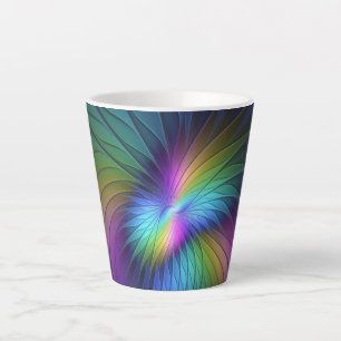 Kleurrijk met blauwe, moderne Abstracte fractale k Latte Mok