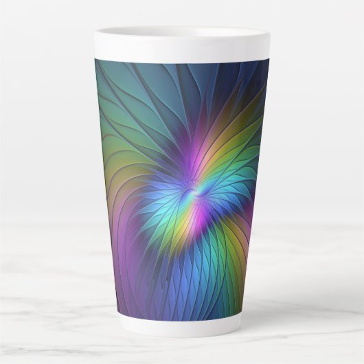 Kleurrijk met blauwe, moderne Abstracte fractale k Latte Mok (Voorkant)