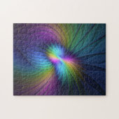 Kleurrijk met blauwe, moderne Abstracte fractale k Legpuzzel (Horizontaal)