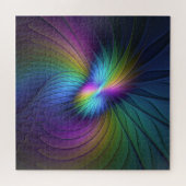 Kleurrijk met blauwe, moderne Abstracte fractale k Legpuzzel (Horizontaal)