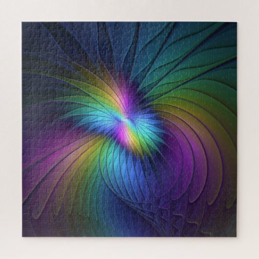 Kleurrijk met blauwe, moderne Abstracte fractale k Legpuzzel (Verticaal)