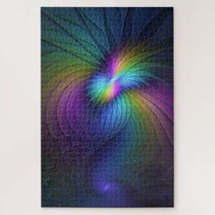 Kleurrijk met blauwe, moderne Abstracte fractale k Legpuzzel