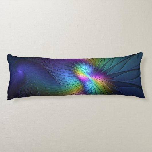 Kleurrijk met blauwe, moderne Abstracte fractale k Lichaamskussen (Achterkant)