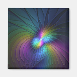 Kleurrijk met blauwe, moderne Abstracte fractale k Magneet