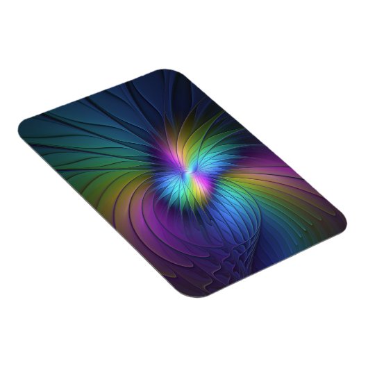 Kleurrijk met blauwe, moderne Abstracte fractale k Magneet (Rechterzijde)