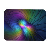 Kleurrijk met blauwe, moderne Abstracte fractale k Magneet (Horizontaal)