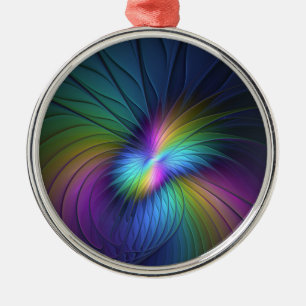 Kleurrijk met blauwe, moderne Abstracte fractale k Metalen Ornament