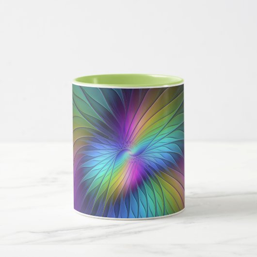 Kleurrijk met blauwe, moderne Abstracte fractale k Mok (Midden)