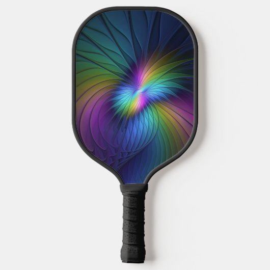 Kleurrijk met blauwe, moderne Abstracte fractale k Pickleball Paddle (Achterkant)