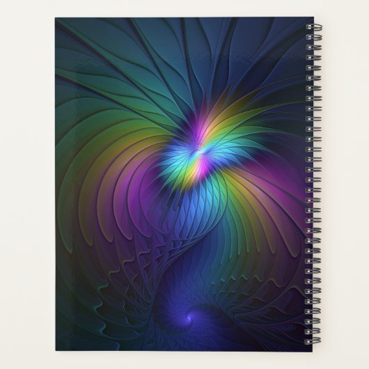 Kleurrijk met blauwe, moderne Abstracte fractale k Planner (Achterkant)