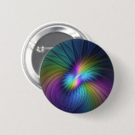 Kleurrijk met blauwe, moderne Abstracte fractale k Ronde Button 5,7 Cm
