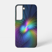 Kleurrijk met blauwe, moderne Abstracte fractale k Samsung Galaxy Hoesje (Achterkant)