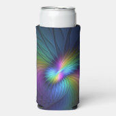 Kleurrijk met blauwe, moderne Abstracte fractale k Seltzer Blikjeskoeler (Seltzer Voorkant)
