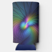 Kleurrijk met blauwe, moderne Abstracte fractale k Seltzer Blikjeskoeler (Achterkant)