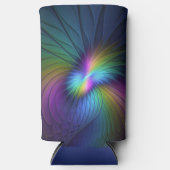 Kleurrijk met blauwe, moderne Abstracte fractale k Seltzer Blikjeskoeler (Voorkant)