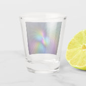 Kleurrijk met blauwe, moderne Abstracte fractale k Shot Glas (Achterkant)