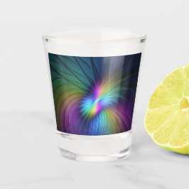 Kleurrijk met blauwe, moderne Abstracte fractale k Shot Glas