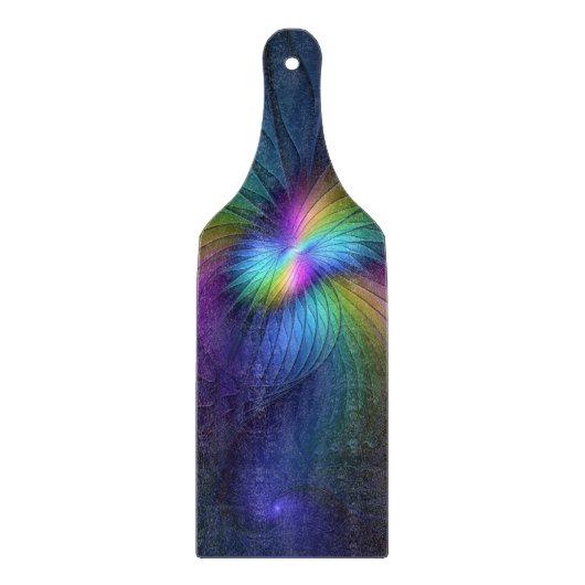 Kleurrijk met blauwe, moderne Abstracte fractale k Snijplank (Voorkant)