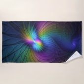 Kleurrijk met blauwe, moderne Abstracte fractale k Strandlaken (Voorkant)