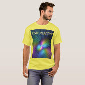 Kleurrijk met blauwe, moderne Abstracte fractale k T-shirt (Voorkant volledig)