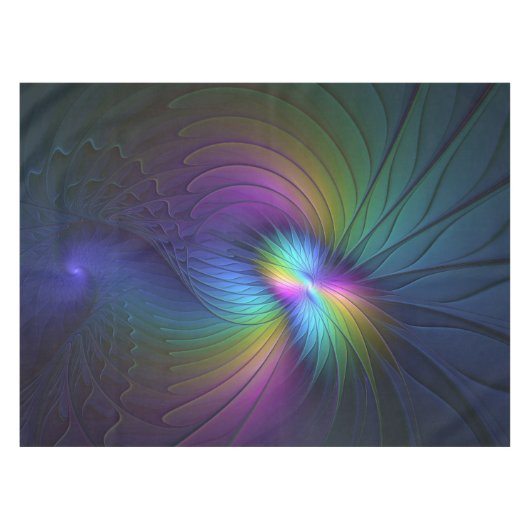 Kleurrijk met blauwe, moderne Abstracte fractale k Tafelkleed (Voorkant (Horizontaal))