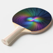 Kleurrijk met blauwe, moderne Abstracte fractale k Tafeltennisbatje (Voorkant Gekanteld)