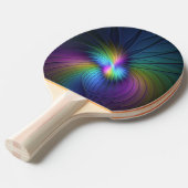 Kleurrijk met blauwe, moderne Abstracte fractale k Tafeltennisbatje (Voorkant Gekanteld)
