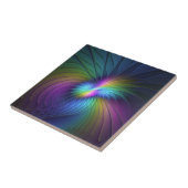 Kleurrijk met blauwe, moderne Abstracte fractale k Tegeltje (Zijkant)