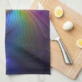 Kleurrijk met blauwe, moderne Abstracte fractale k Theedoek (Quarter Fold)