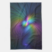 Kleurrijk met blauwe, moderne Abstracte fractale k Theedoek (Verticaal)