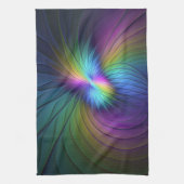 Kleurrijk met blauwe, moderne Abstracte fractale k Theedoek (Verticaal)