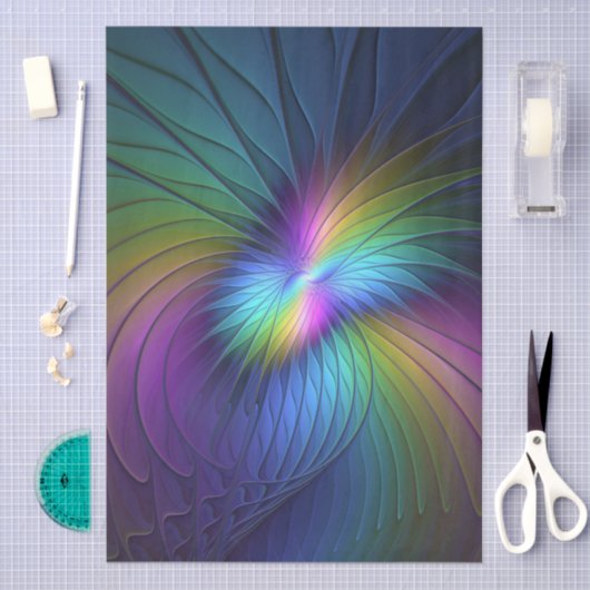 Kleurrijk met blauwe, moderne Abstracte fractale k Tissuepapier (Craft)