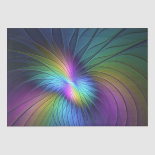 Kleurrijk met blauwe, moderne Abstracte fractale k Tissuepapier (Voorkant)