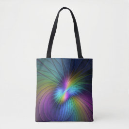 Kleurrijk met blauwe, moderne Abstracte fractale k Tote Bag