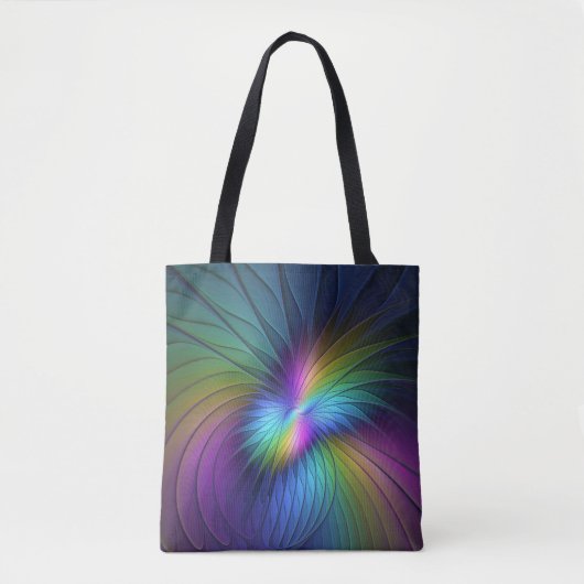 Kleurrijk met blauwe, moderne Abstracte fractale k Tote Bag (Voorkant)