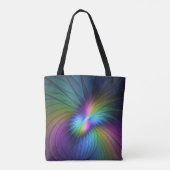 Kleurrijk met blauwe, moderne Abstracte fractale k Tote Bag (Achterkant)