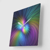 Kleurrijk met blauwe, moderne Abstracte fractale k Vierkante Klok (Hoek)