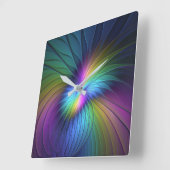 Kleurrijk met blauwe, moderne Abstracte fractale k Vierkante Klok (Hoek)