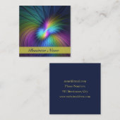 Kleurrijk met blauwe, moderne Abstracte fractale k Vierkante Visitekaartje (Voorkant / Achterkant)